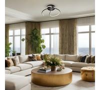 Milagro Lighting Plafón LED Delta, metal, negro, 4000 K True