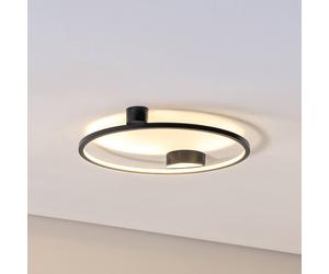 Milagro Lighting Plafón LED Saturno, negro, Ø 50 cm, metal, 4.000 K