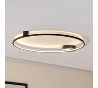 Milagro Lighting Plafón LED Saturno, negro, Ø 80 cm, metal, 4.000 K