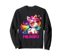 Milagro - Nombre Personalizado Colorido Unicornio para Mujeres y niñas Sudadera