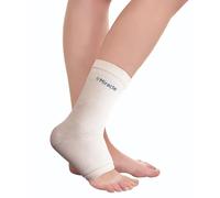 Milagro - Soporte de tobillo de compresión de algodón egipcio premium y licra (elastódieno) e hilado, unisex, confort y apoyo, tendinitis, artritis, alivio del dolor y el deporte (1 pieza) (beige, L)