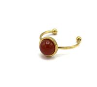 Milagros Minerales | Anillo ajustable de acero inoxidable y piedra natural, Réglable, Piedra natural, Piedra natural