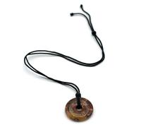 Milagros Minerales Colgante Piedra Natural | Donut Pi chino| Doble puntas concentrador de energía, talla única, Piedra, piedra mineral