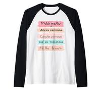 Milagroso, abres Camino. Cumples promesas. Luz en tinieblas. Camiseta Manga Raglan