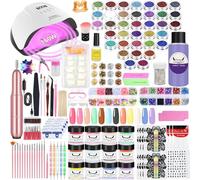 Milai Kit Uñas Semipermanentes Con Lámpara UV/LED 180W, 12 Colores Acrílicas, Extensión Para Principiantes, Esmalte Gel