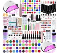 Milai Kit Uñas Semipermanentes Con Lámpara UV/LED 180W, Extensión Para Principiantes, Esmalte Gel