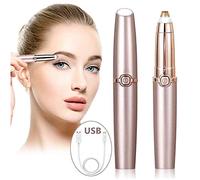 Milai USB Recargable Eléctrica Depiladora Cejas,Sin dolor Ceja Recortador,Afeitadora Cejas Eyebrow Trimmer Mujer Depilador Facial,Depilacion De Cejas con luz LED, Depilador de Cejas