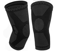 MILAIUN 2 PCS Rodilleras Compresion con Tiras Antideslizantes para Mujer/Hombre, Rodillera Rotuliana Ortopédicas para Artritis, Dolor Articular, Lesión de Ligamentos, Gimnasio (negro-L)