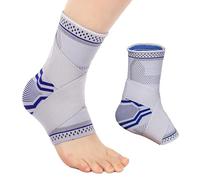 MILAIUN Tobillera para Esguince, 2pcs Tobilleras con Encintado, Protección, Estabilizadora, Soporte Tobillo Para Deportiva, Esguince, Fascitis Plantar.(Blanco-L)