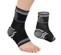 MILAIUN Tobillera para Esguince, 2pcs Tobilleras con Encintado, Protección, Estabilizadora, Soporte Tobillo Para Deportiva, Esguince, Fascitis Plantar.(Negro-XL)
