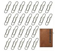MILAKE 24 clips de metal para cuaderno, soportes para bolígrafos con clip de papel en oro para cuadernos, soporte duradero para diarios, planificadores, oficina, clips para lápices para estudiantes