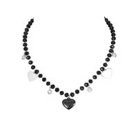 MILAKOO Black Crystal Necklace Gothic Lyered Choker für Frauen Dangling Disc Choker Adjustable Summer Party Jewerly, Zinc, No es una piedra preciosa