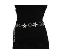 Milakoo Cinturón de cintura para mujer, Y2K, ajustable, punk, cadena de cadera, cadena de aleación, para vestidos, vaqueros, verstellbar, Aleación, No es una piedra preciosa