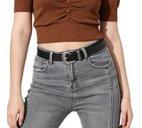 MILAKOO Cinturón vintage de cuero occidental con hebilla para mujer, cinturones Y2K con cinturón grabado floral tallado con hebilla, A: negro, talla única