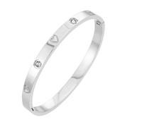 MILAKOO Delicada pulsera de acero inoxidable, regalo para amor, minimalismo, brillante, fina, ovalada, para mujer, talla única, Acero inoxidable, No es una piedra preciosa
