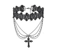 MILAKOO Gargantilla de tatuaje de encaje para mujer, elegante, gótica y elegante, collar con colgante de perla, Poliéster, No es una piedra preciosa