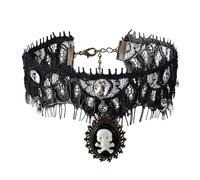 MILAKOO Gargantilla de tatuaje de encaje para mujer, elegante, gótica y elegante, collar con colgante de perla, Poliéster, No es una piedra preciosa