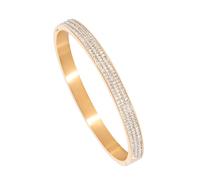 MILAKOO Pulsera de acero inoxidable ovalada de 4 mm con diamantes de imitación para mujer, 6 mm, Acero inoxidable, No es una piedra preciosa