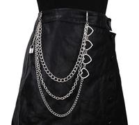 Milakoo Punk Pants Chain Jeans Link Hip Hop Gothic Chain Belt Multi Layer Pants Chain Wallet Chain para Hombres Mujeres, A9, Talla única