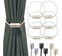 Milaloko 6 Paquetes de Tirantes de Cortinas Magnéticas Potentes con Tirantes Decorativos de Cuerda Retorcida Más Gruesos, Beige