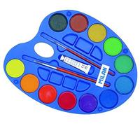 Milan 054412 - Paleta de acuarelas con 12 pastillas y 2 pinceles