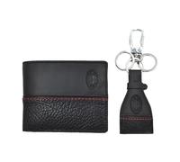 Milan 143445 - Juego de Cartera Fina y Llavero, 100% Piel, Negro, Standard, Contemporáneo