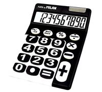Milan 150610KBL - Calculadora de sobremesa, 10 dígitos, color negro y blanco