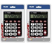 MILAN 151708BL - Calculadora, 8 dígitos, Multicolor (Paquete de 2)