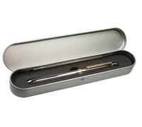 Boligrafo milan multifuncion cromado adornos dorados azul/rojo/portaminas 0,5 mm/ goma de borrar en caja metal