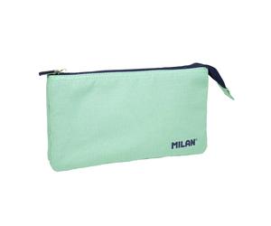 MILAN 1918 - Estuche Escolar Portatodo Rectangular de 5 Compartimentos. Verde