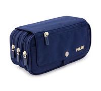 Estuche Portatodo Triple Milan 1918 Azul con 4 Cremalleras