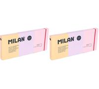 MILAN® 3 blocs 100 notas adhesivas removibles colores pastel, 38 x 50 mm (Paquete de 2)