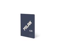 MILAN® Libreta A6 encolada, papel cuadriculado, 48 hojas de 95 gr/m², colección 430 since 1918, azul