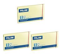 Milan 85501 - Bloc 100 notas adhesivas, color amarillo (Paquete de 3)