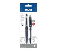 MILAN Blíster 1 Bolígrafo Azul y 1 Portaminas 0.5 mm Capsule Silver