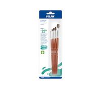 MILAN® Blíster 3 Pinceles Planos Serie 121 nº 0, 4, 6, 8 y 12