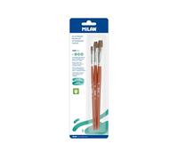 MILAN® Blíster 3 Pinceles Planos Serie 121 nº 6, 10 y 14
