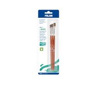 MILAN® Blíster 3 Pinceles Planos Serie 121 nº 6, 8 y 10
