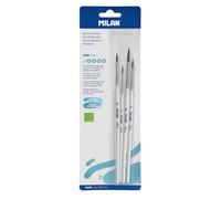 MILAN Blíster 4 Pinceles Redondos (Pelo de Cabra y sintético) Mango Blanco, Serie 101w nº 2, 4, 6 y 8, BWM10468