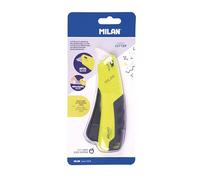 MILAN® Blíster cúter auto retráctil hoja metálica COMPACT serie Acid, amarillo