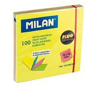 MILAN Bloc 100 notas adhesivas 4 blocs separados colores Fluo 76 x 76 mm
