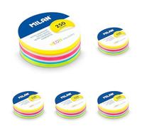 MILAN® Bloc 250 notas adhesivas removibles redondas, colores neón Ø 67mm (Paquete de 5)