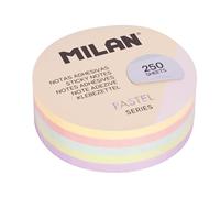 MILAN® Bloc 250 notas adhesivas removibles redondas, colores pastel Ø 67mm