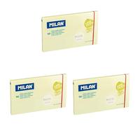 MILAN Bloc 90 hojas super adhesivas amarillo Pastel 76 x 127 mm (Paquete de 3)