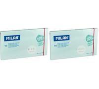 MILAN Bloc 90 hojas super adhesivas azul Pastel 76 x 127 mm (Paquete de 2)