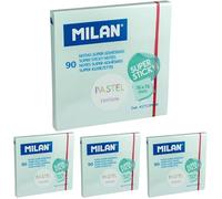 MILAN Bloc 90 hojas super adhesivas azul Pastel 76 x 76 mm NUEVO (Paquete de 4)