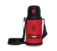 Milan Botella para niños Seven, rojo y negro, con porta botella de hombro, mantenimiento temperatura: caliente 12h/frío 24h