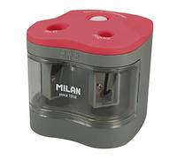 MILAN BWM10278 - Sacapuntas Power Sharp, Gris/Rojo, 7 x 6.5 cm