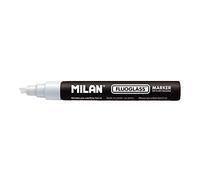 Milan- Fluoglass Gomas de Borrar, sólido, Color Blanco, pequeño (MBWM10385)