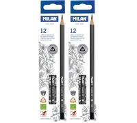 MILAN Caja 12 lápices de grafito 6B triangulares, 71230612 (Paquete de 2)